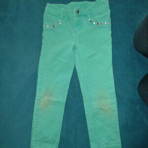 Cute turquoise Gymboree jeans with jewels, Size 6